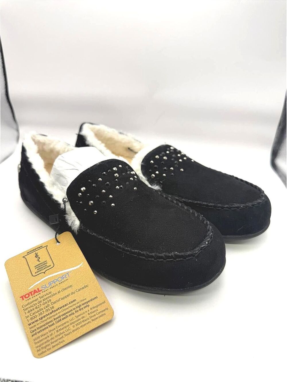 Waco Balboa Rhinestone Women's Moccasin Slippers Size 5B